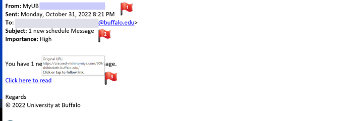 Zoom image: Phishing email