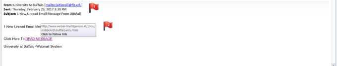 Zoom image: Phishing email