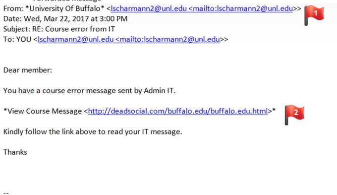 Zoom image: Phishing email