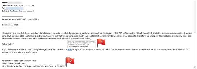 Zoom image: Phishing email