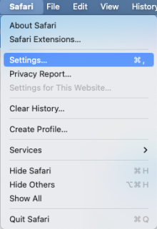 Safari> Settings. 