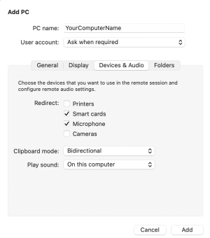 Zoom image: Devices and Audio > check Microphone
