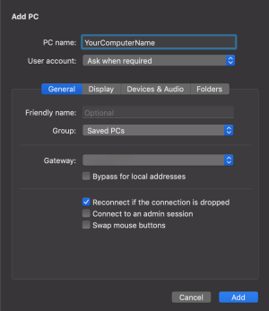 Zoom image: enter a name in friendly name field