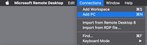 Connections> Add PC. 
