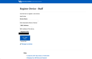 Enter device name, MAC address, then click Create Device. 