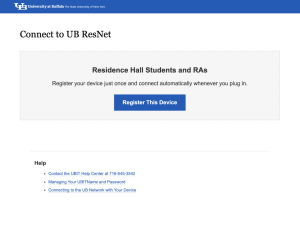 Click Register this device to register a computer or other device with a keyboard to resnet. 