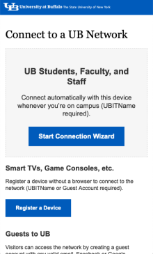 Tap Start Connection Wizard from the splash screen. 