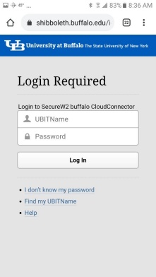 Enter your UBITname and password. 