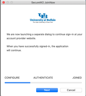 Click Next to go to the next dialog to continue sign in. 