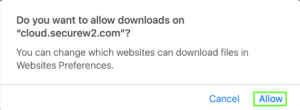 Select Allow. 