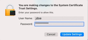 Enter your device User Name and Password then click OK. 