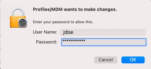 Enter your computer username and password and click OK. 