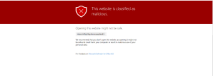 MS365 Safe Links warning page. 