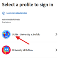 Zoom image: Select the SUNY - University at Buffalo option