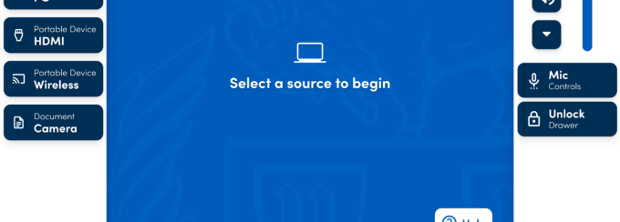 touch panel interface. 