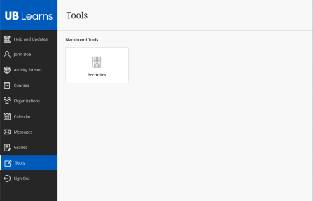 Zoom image: Screen shot of the Tools page in Ultra Base Navigation.