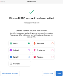 Zoom image: Select the category for the account and click Done