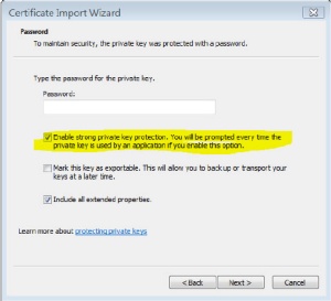 Zoom image: certificate import wizard