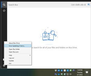 Box Drive error. 