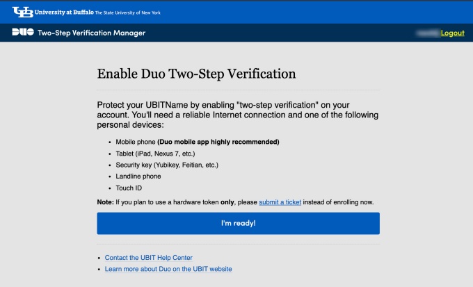 Screenshot: Enable Two-Step Verification. 