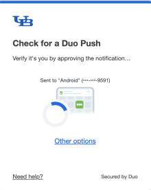 Zoom image: Screenshot: Check for a Duo Push