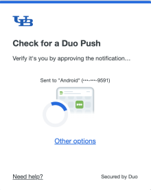 Screenshot: Check for a Duo Push. 