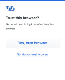 Screenshot: Trust this browser? 