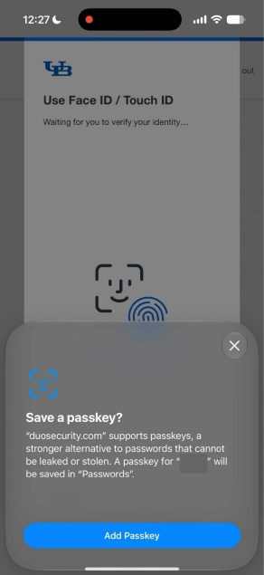 Add the passkey. 