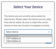 Select the device by type in the Select device drop-down menu. 