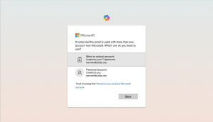 Zoom image: Click Work or school account
