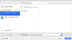 Save to OneDrive. 