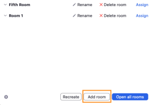 Click Add rooms button when you want to add rooms. 