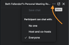select the three dot menu and choose the desired group participant can chat with. 
