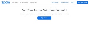 Zoom image: Zoom Account Switch successful