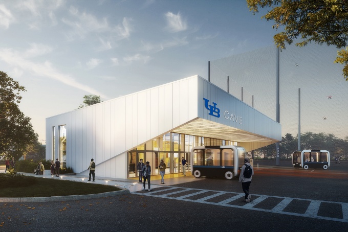 Artist rendering of the exterior of the CAVE. 