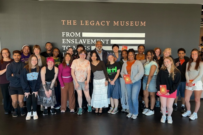 Group of UB students at The Legacy Museum. 