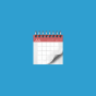 calendar emoji on a blue background. 