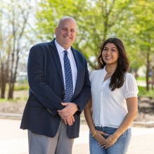 Vice President Brian Hamluk and 2026 Capasso Award winner Rishika Das.