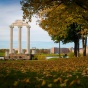 Fall scene on the North Campus near Baird Point. 