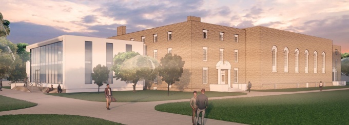 Exterior building view - proposed artist rendering wellness and recreation center on the South Campus. 