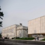 Exterior rendering of the renovated Clark Hall. 