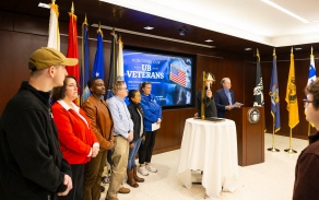 Veterans at a previous Veteran's Day Ceremony. 