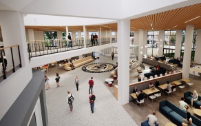 3D rendering of the updated Student Union on UB's North Campus. 