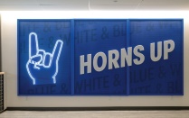 Zoom image: New Horns Up in the Student Union. 
