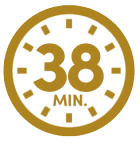 Clock icon displaying 38 minutes. 