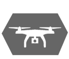 Aerial photography drone icon. 