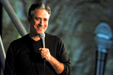 Jon Stewart took on everything from the presidential election to holographic reporters on CNN during his Distinguished Speakers Series lecture. Photo: STEVE MORSE