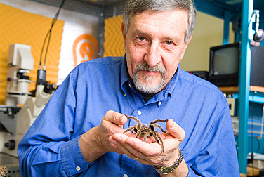 The new company started by biophysicist Fred Sachs and UB colleagues is named for Rose, the pet tarantula that has lived in Sachs’ lab for nearly 20 years.